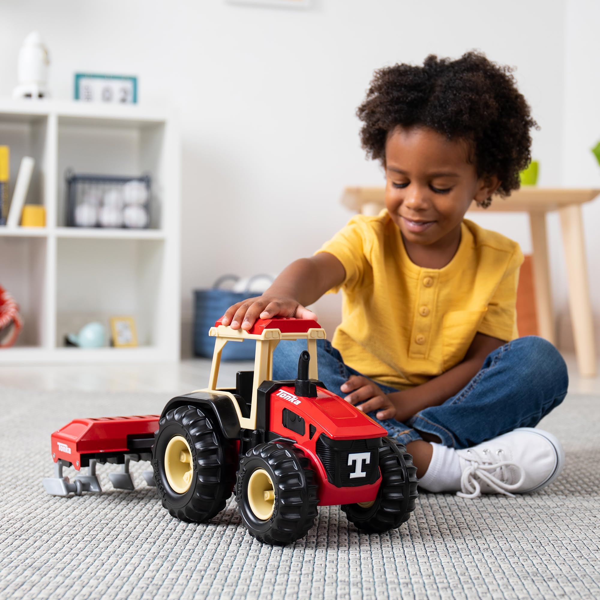 Foto 5 | Camión De Juguete Tonka Steel Classics Farm Tractor & Plow, Rojo, Más De 3 Años - Venta Internacional.