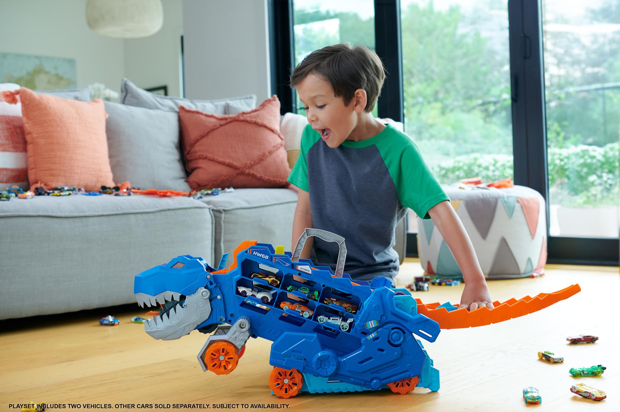 Foto 2 | Set De Pista De Coche De Juguete Hot Wheels City Ultimate T-rex Transporter - Venta Internacional.