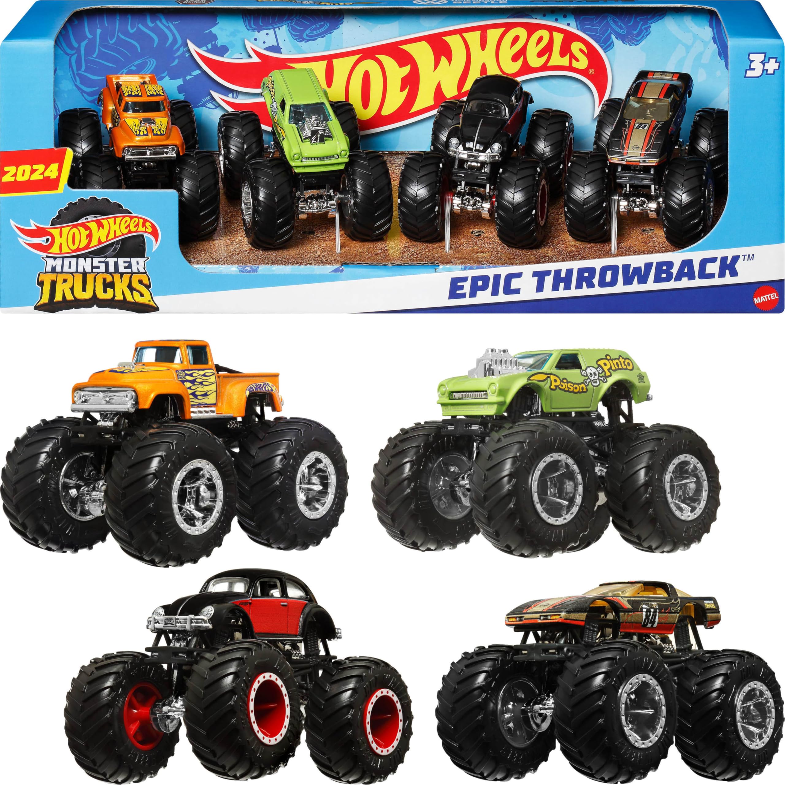 Foto 2 pulgar | Juego De 4 Unidades Toy Trucks Hot Wheels Monster Trucks A Escala 1:64 - Venta Internacional.