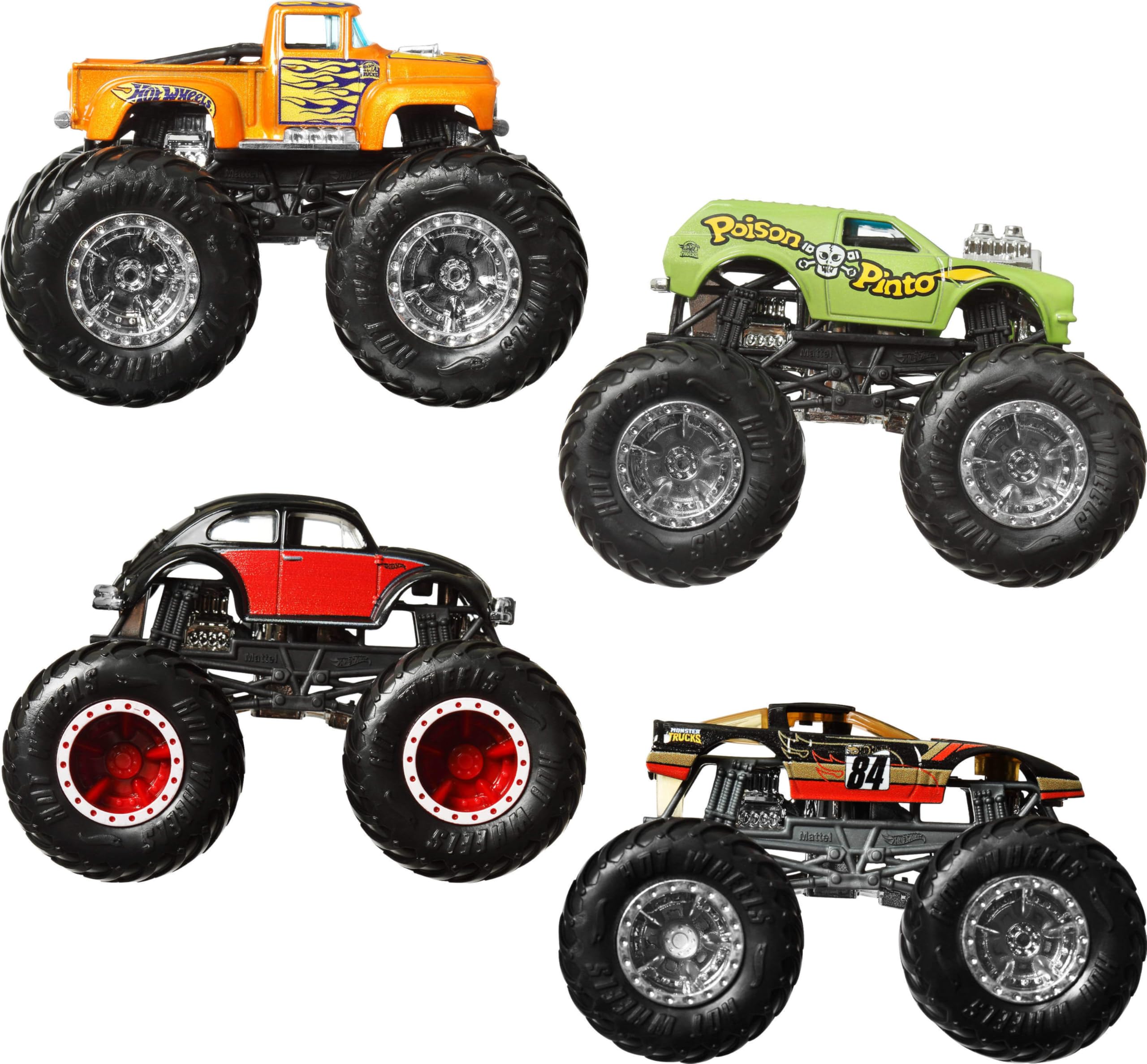 Foto 4 pulgar | Juego De 4 Unidades Toy Trucks Hot Wheels Monster Trucks A Escala 1:64 - Venta Internacional.