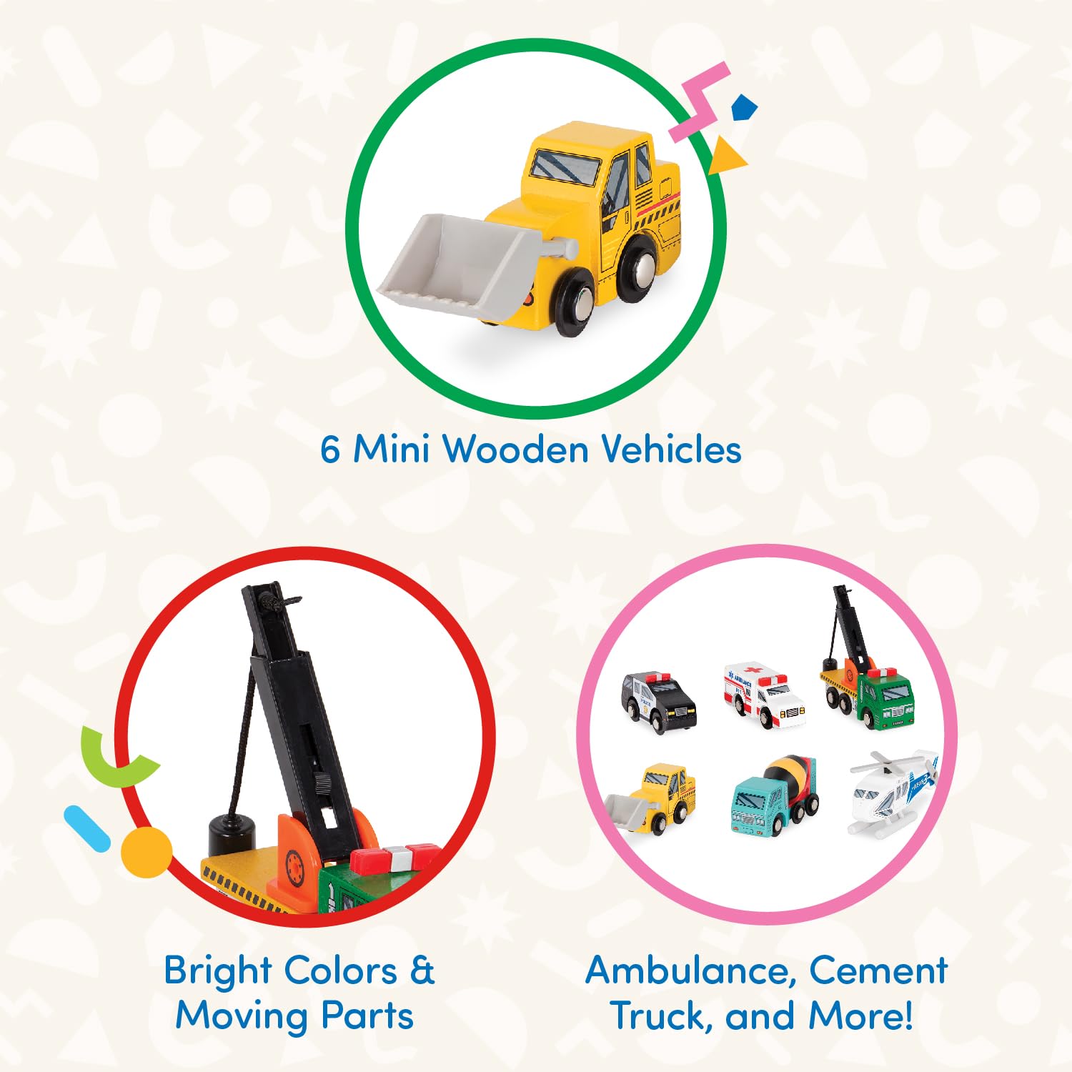 Foto 4 pulgar | Set De Vehículos De Juguete Battat Wood Cars Para Niños A Partir De 3 Años - Venta Internacional.