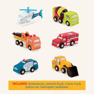 Foto 5 | Set De Vehículos De Juguete Battat Wood Cars Para Niños A Partir De 3 Años - Venta Internacional.