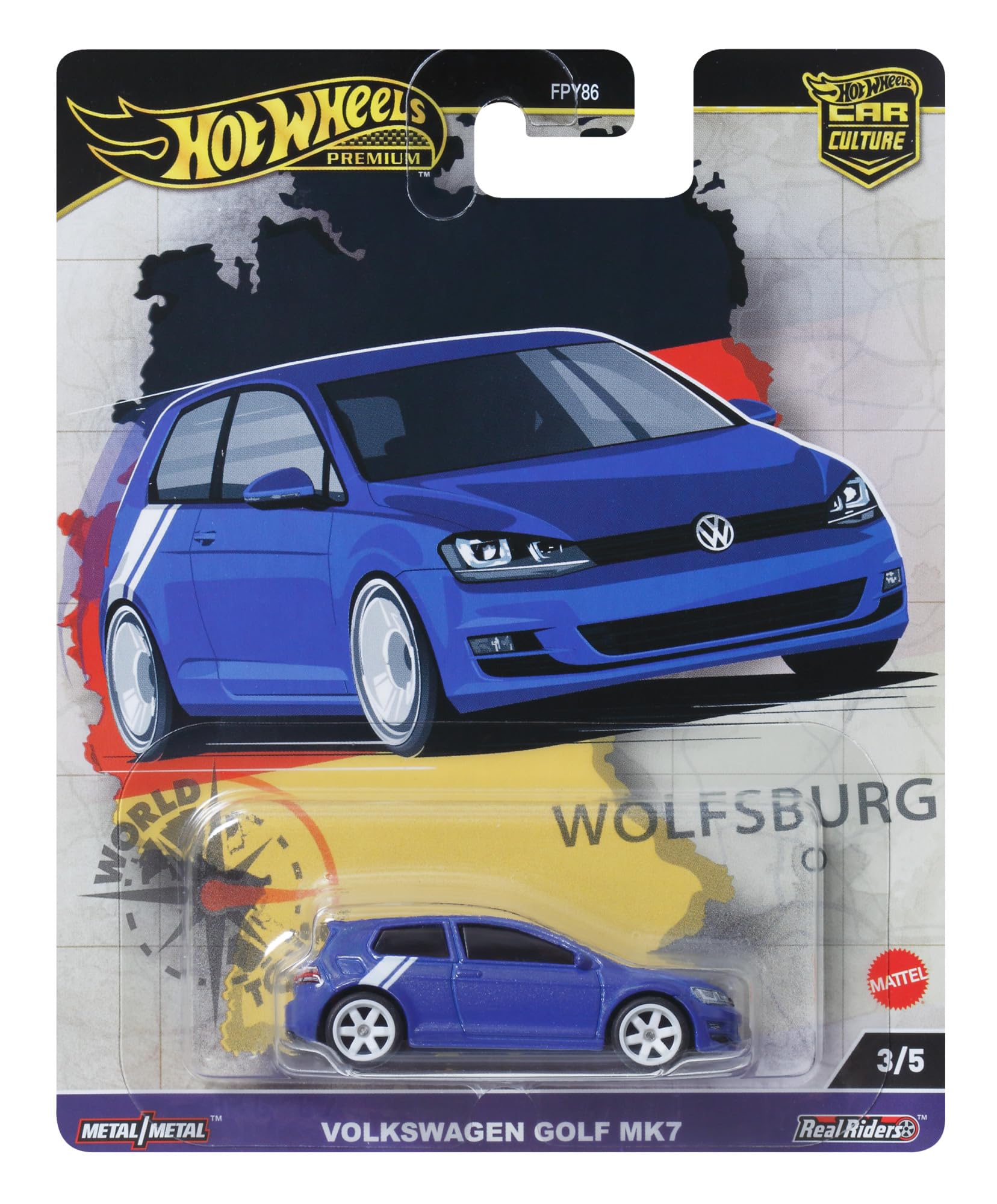 Foto 2 pulgar | Coche De Juguete Hot Wheels Premium Car Culture Volkswagen Golf Mk 7 - Venta Internacional.