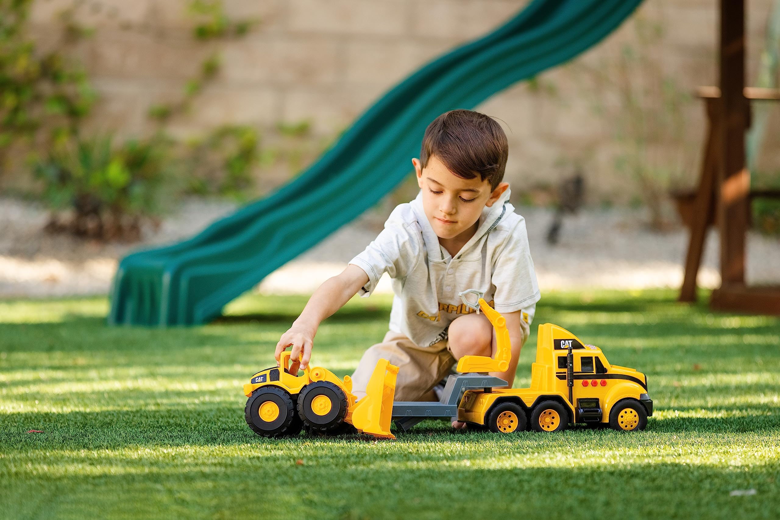 Foto 5 pulgar | Semirremolque Cat Heavy Mover De Juguete De Construcción Con Remolque Para Más De 3 Años - Venta Internacional.