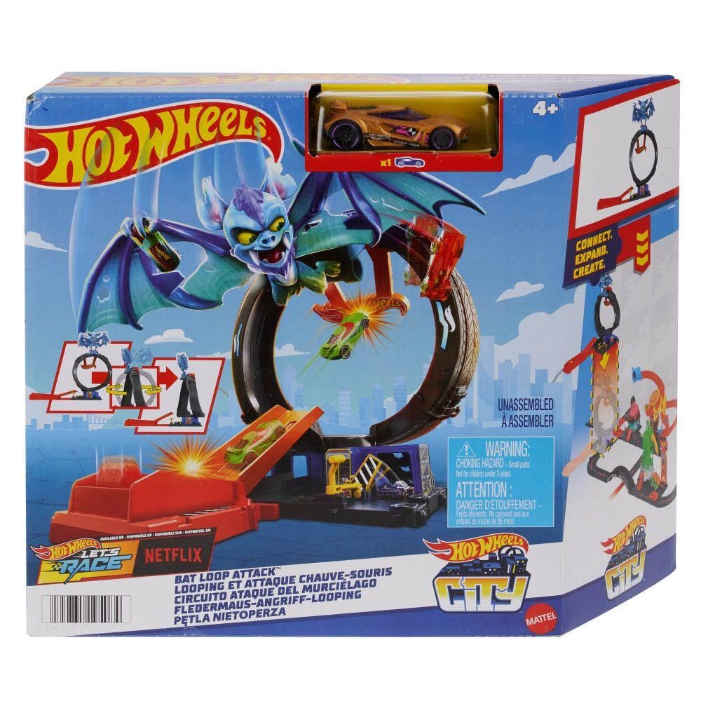 Foto 7 pulgar | Set De Atletismo Para Coches De Juguete Hot Wheels City Bat Loop Attack 1:64 - Venta Internacional.