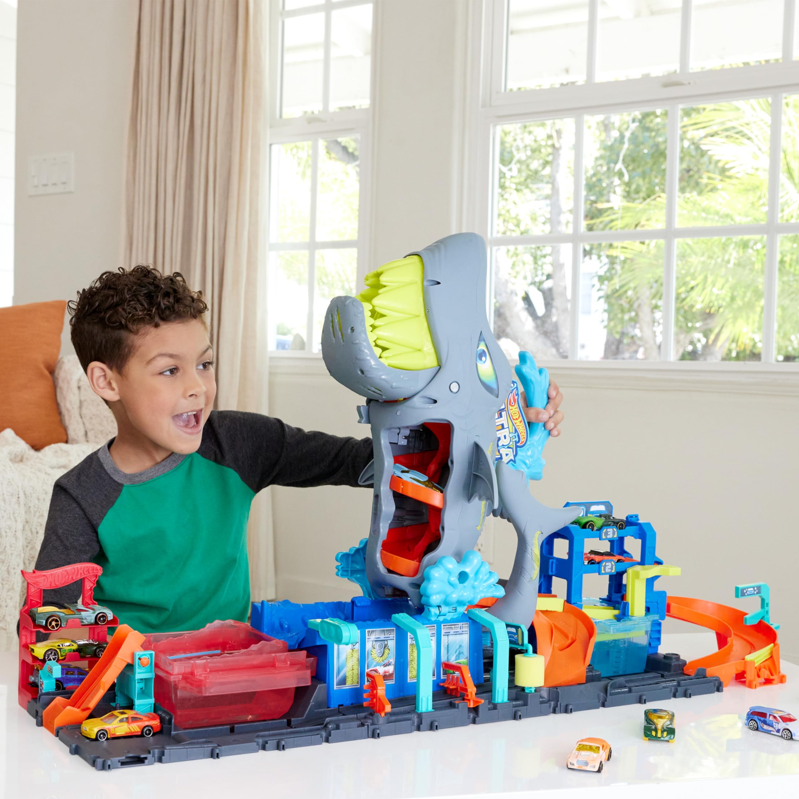 Foto 3 pulgar | Set Toy Car Track Set Hot Wheels City Ultra Shark Car Wash - Venta Internacional.