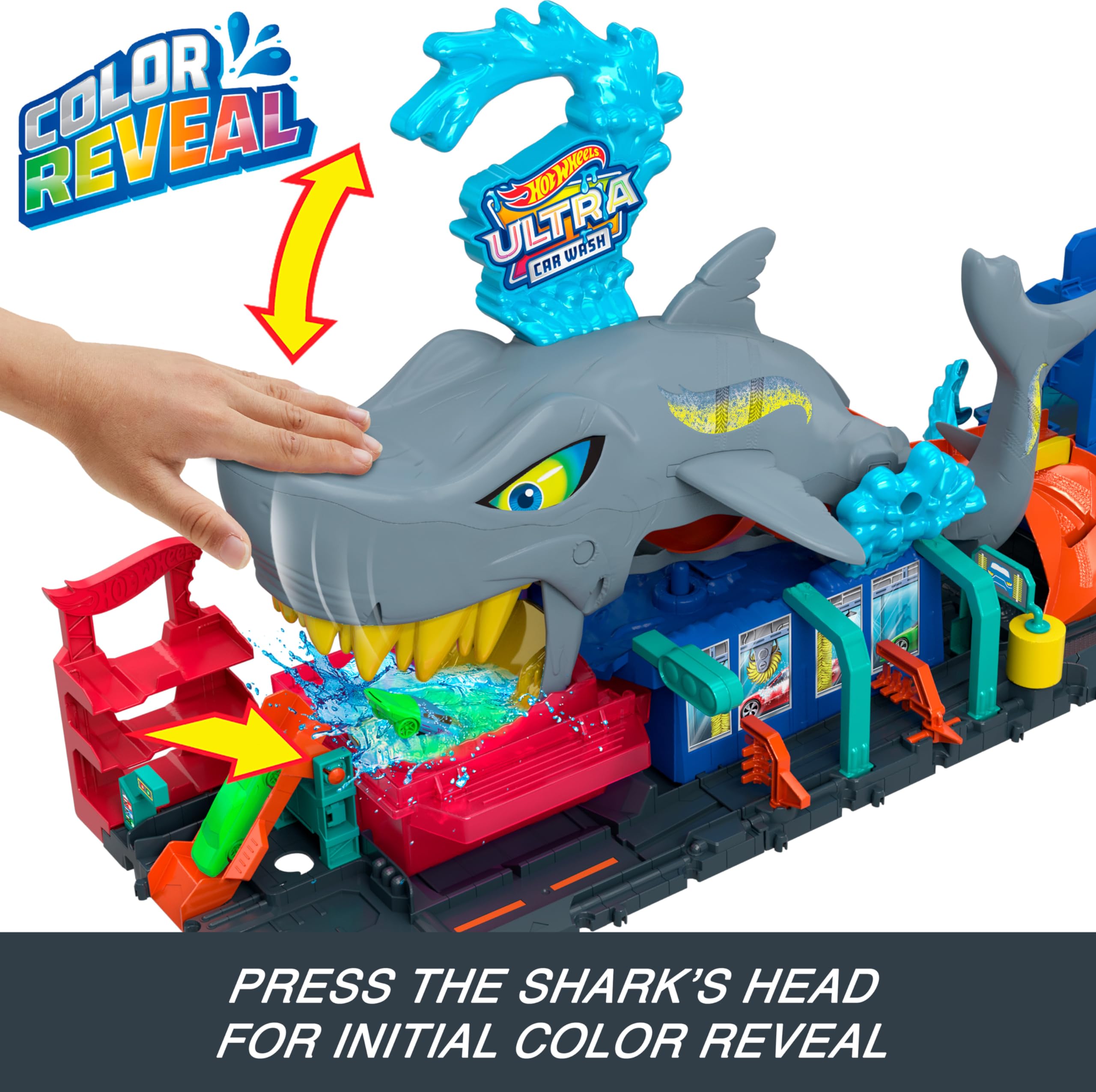 Foto 3 | Set Toy Car Track Set Hot Wheels City Ultra Shark Car Wash - Venta Internacional.