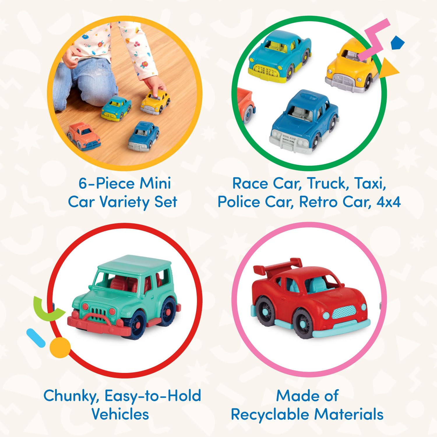 Foto 4 pulgar | Set De 6 Minicoches De Juguete Battat Wonder Wheels Para Niños De 1 Año O Más - Venta Internacional.