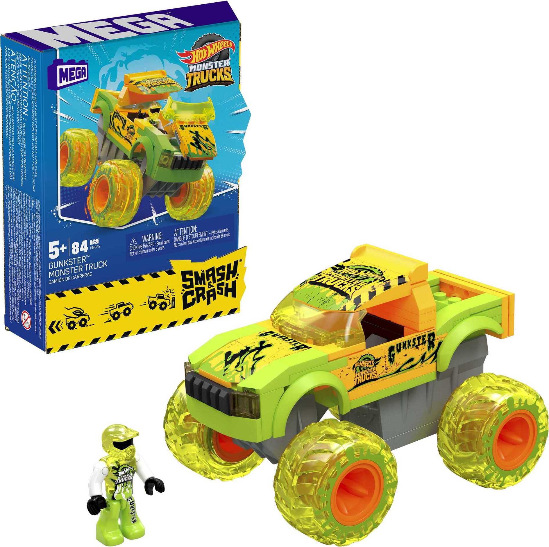 Construcción De Coches De Juguete Mega Hot Wheels Monster Trucks Gunkster - Venta Internacional.