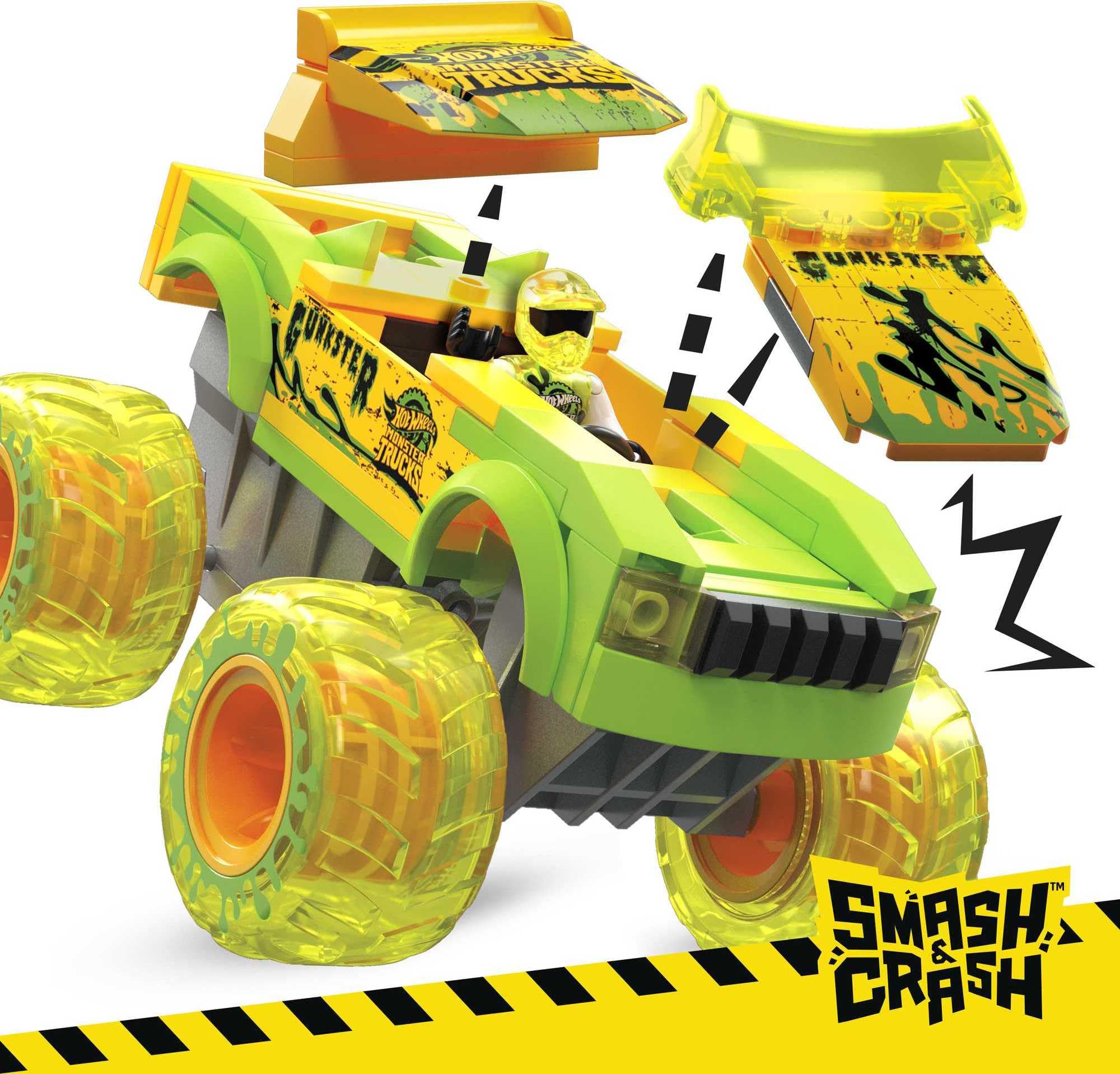 Foto 4 pulgar | Construcción De Coches De Juguete Mega Hot Wheels Monster Trucks Gunkster - Venta Internacional.