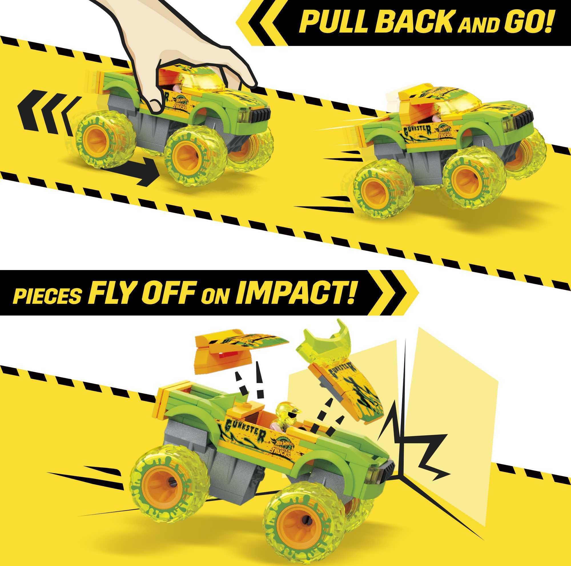 Foto 4 | Construcción De Coches De Juguete Mega Hot Wheels Monster Trucks Gunkster - Venta Internacional.