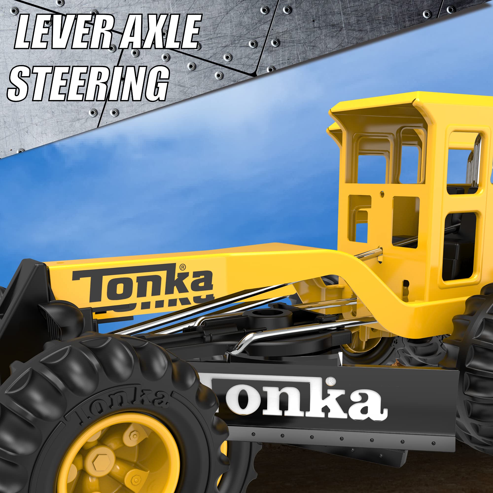 Foto 7 | Niveladora Toy Road Grader Tonka Steel Classics, Amarilla, Para Niños Mayores De 3 Años - Venta Internacional.