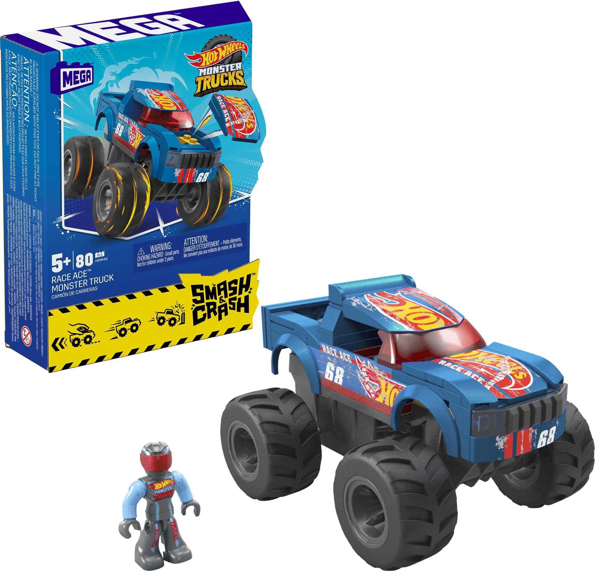 Foto 2 pulgar | Construyendo Coches De Juguete Mega Hot Wheels Monster Trucks Race Ace - Venta Internacional.