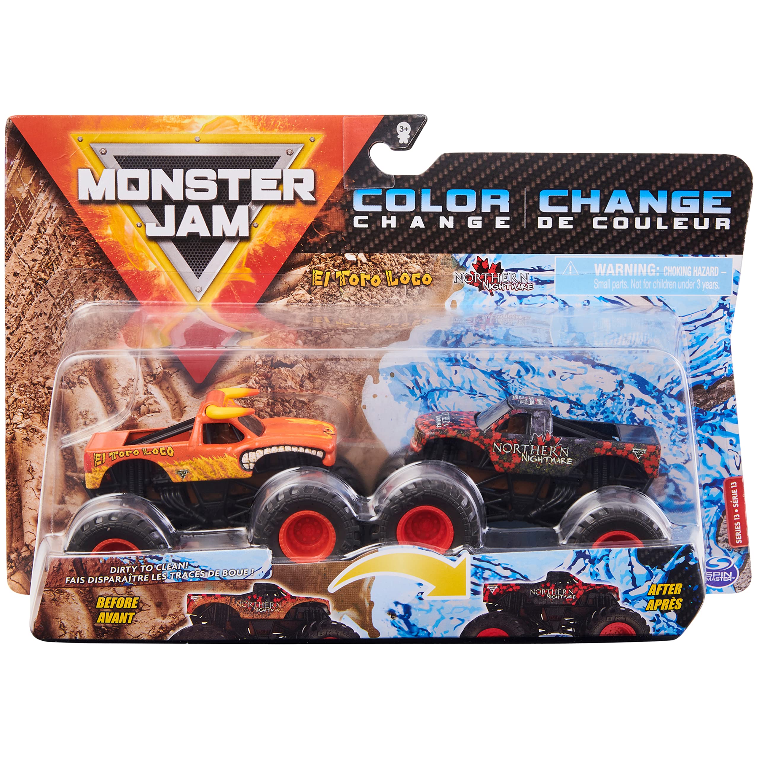 Toy Monster Jam El Toro Loco Contra Northern Nightmare 1:64 - Venta Internacional.