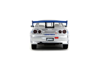 Foto 2 | Coche Fundido A Presión Jada Toys Fast & Furious 1:32 Brian's Nissan Skyline Gt-r R34 Plateado/azul - Venta Internaci