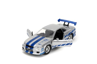 Foto 3 | Coche Fundido A Presión Jada Toys Fast & Furious 1:32 Brian's Nissan Skyline Gt-r R34 Plateado/azul - Venta Internaci