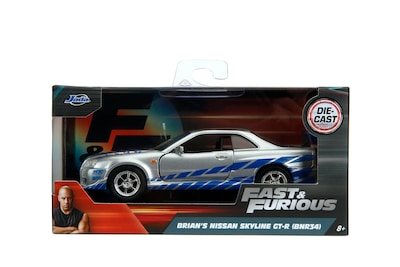 Foto 5 | Coche Fundido A Presión Jada Toys Fast & Furious 1:32 Brian's Nissan Skyline Gt-r R34 Plateado/azul - Venta Internaci