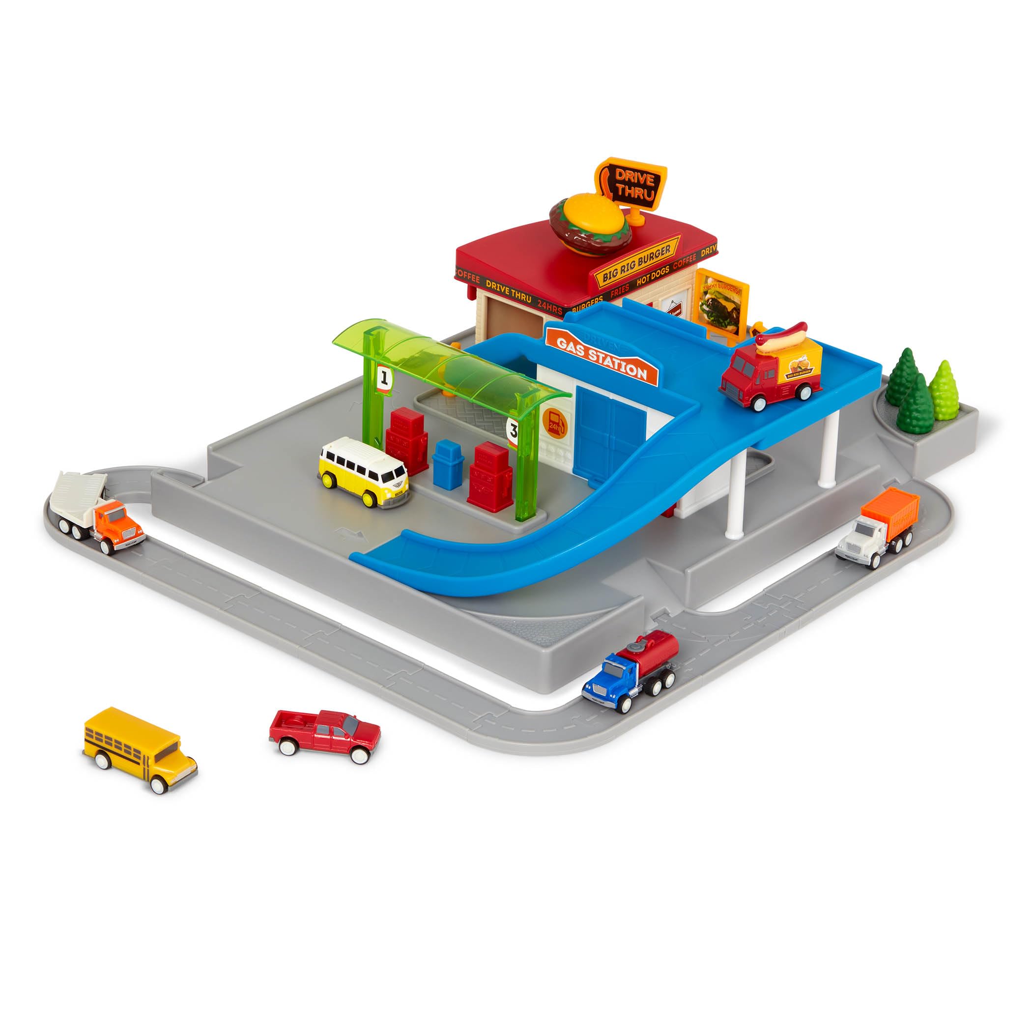 Foto 1 | Set De Juego Pilotado Por Battat Drive-thru Con 25 Minicoches Durante Más De 3 Años - Venta Internacional.