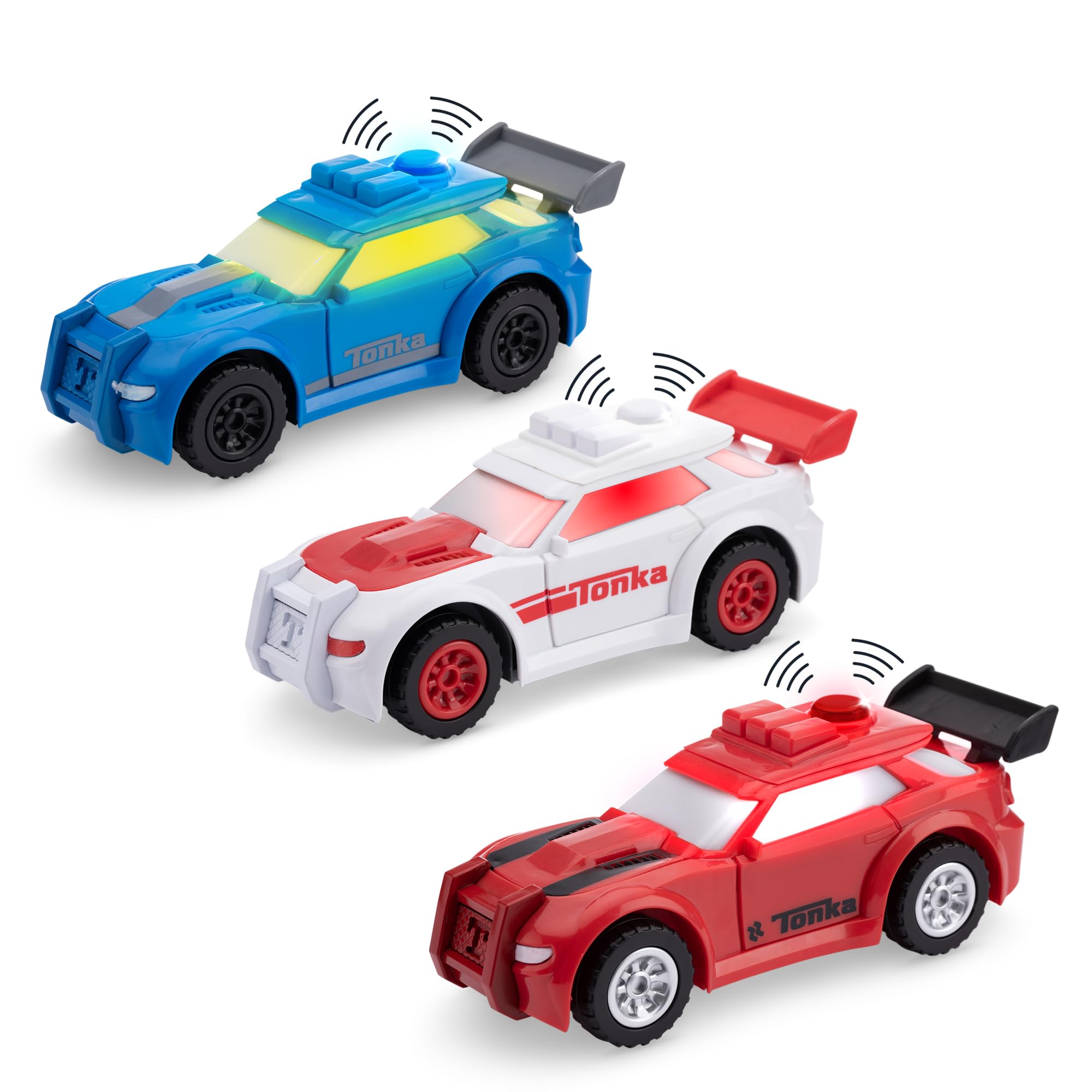 Pack De 3 Coches Deportivos Toy Tonka, Impulsados Por Fricción, Más De 3 Años - Venta Internacional.