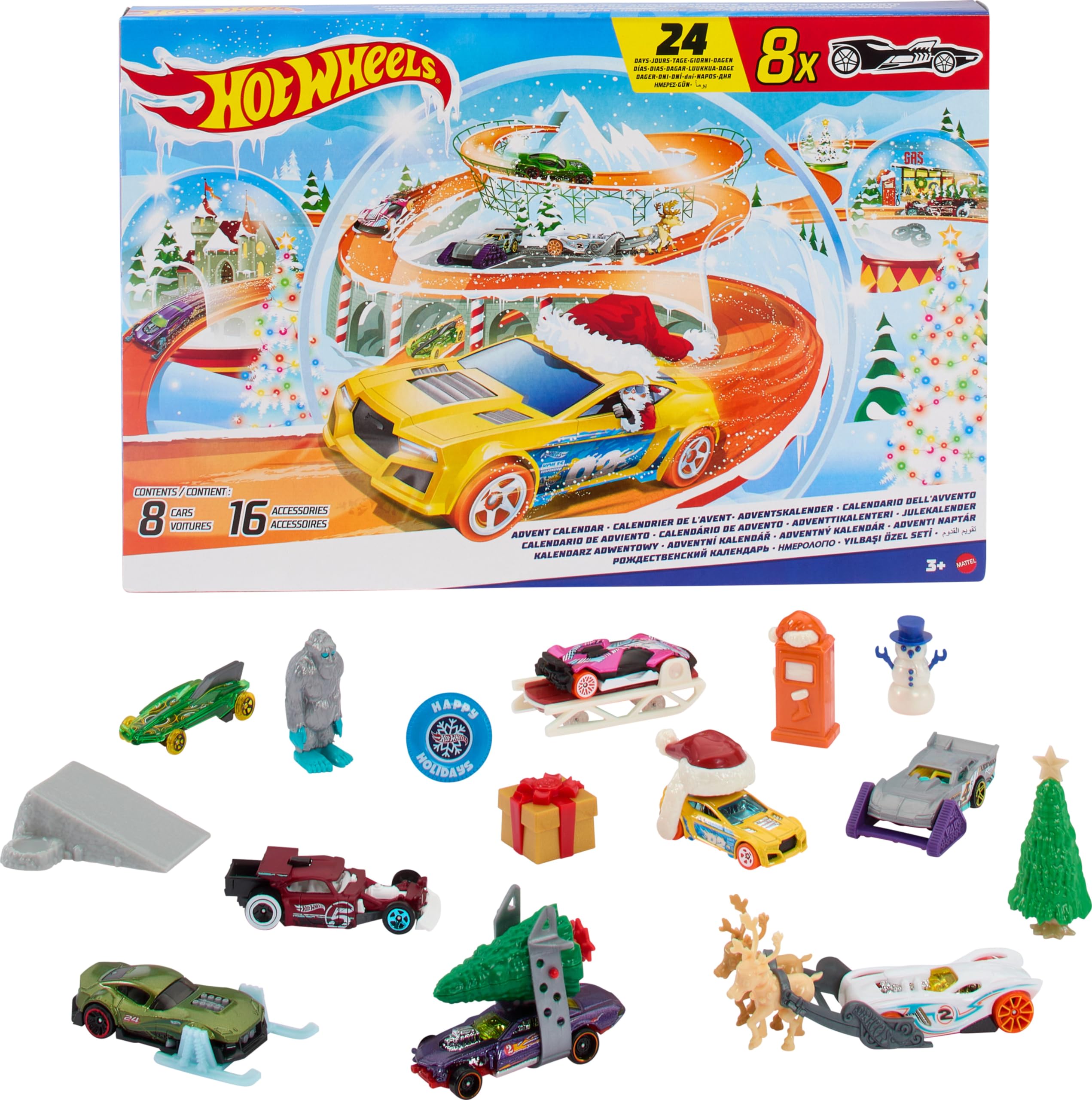 Foto 1 | Calendario De Adviento De Toy Cars Hot Wheels 2024 Con 8 Vehículos - Venta Internacional.