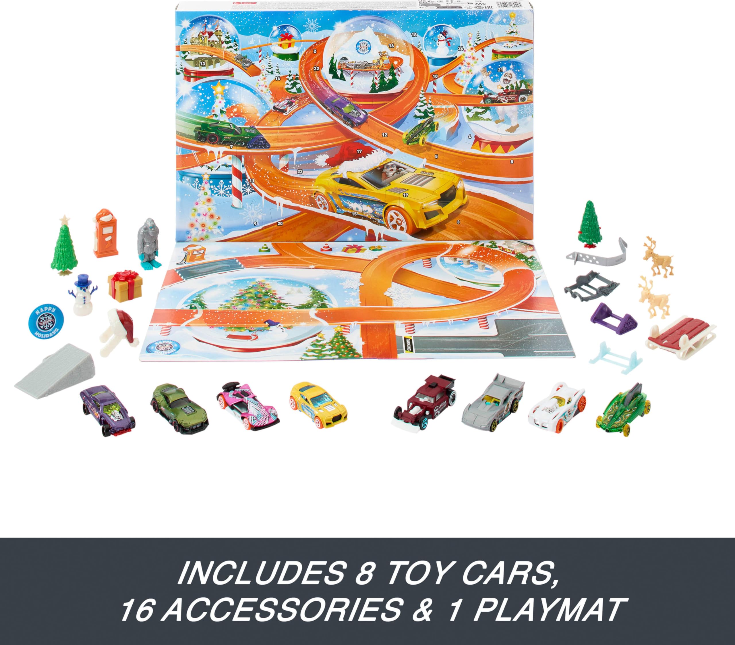 Foto 6 pulgar | Calendario De Adviento De Toy Cars Hot Wheels 2024 Con 8 Vehículos - Venta Internacional.