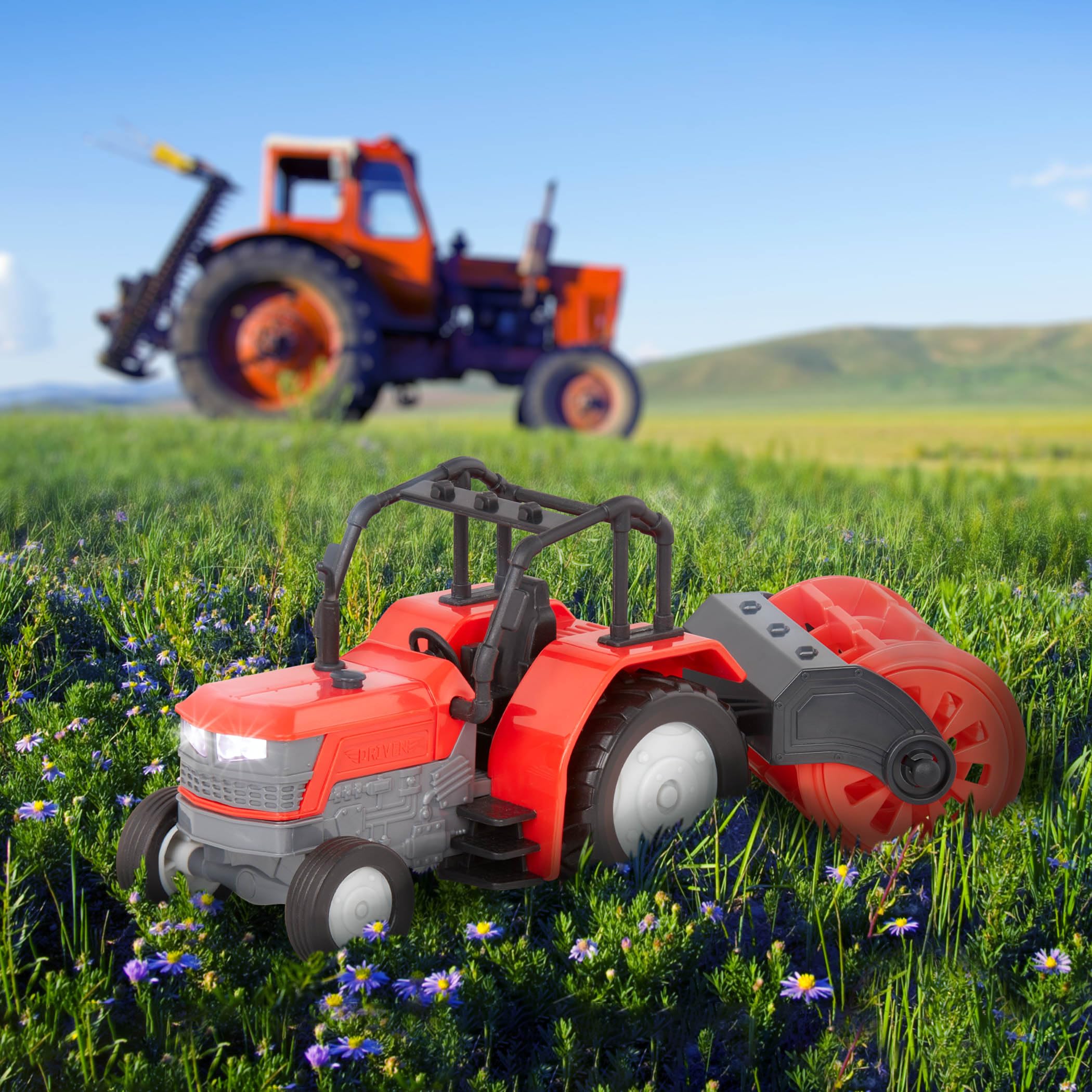 Foto 3 pulgar | Tractor De Juguete Impulsado Por Battat Micro A Escala 1:24 Con Luces Y Sonidos - Venta Internacional.