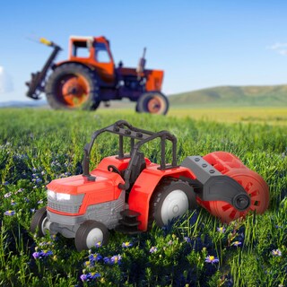 Foto 2 | Tractor De Juguete Impulsado Por Battat Micro A Escala 1:24 Con Luces Y Sonidos - Venta Internacional.