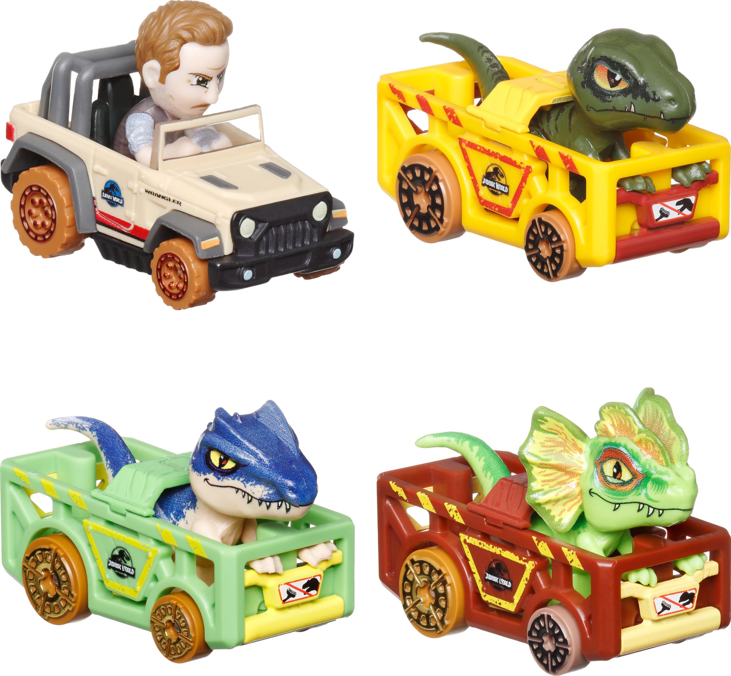 Foto 4 pulgar | Toy Cars Hot Wheels Racerverse, Paquete De 4 Unidades, Jurassic World - Venta Internacional.