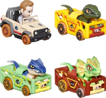 Foto 3 | Toy Cars Hot Wheels Racerverse, Paquete De 4 Unidades, Jurassic World - Venta Internacional.