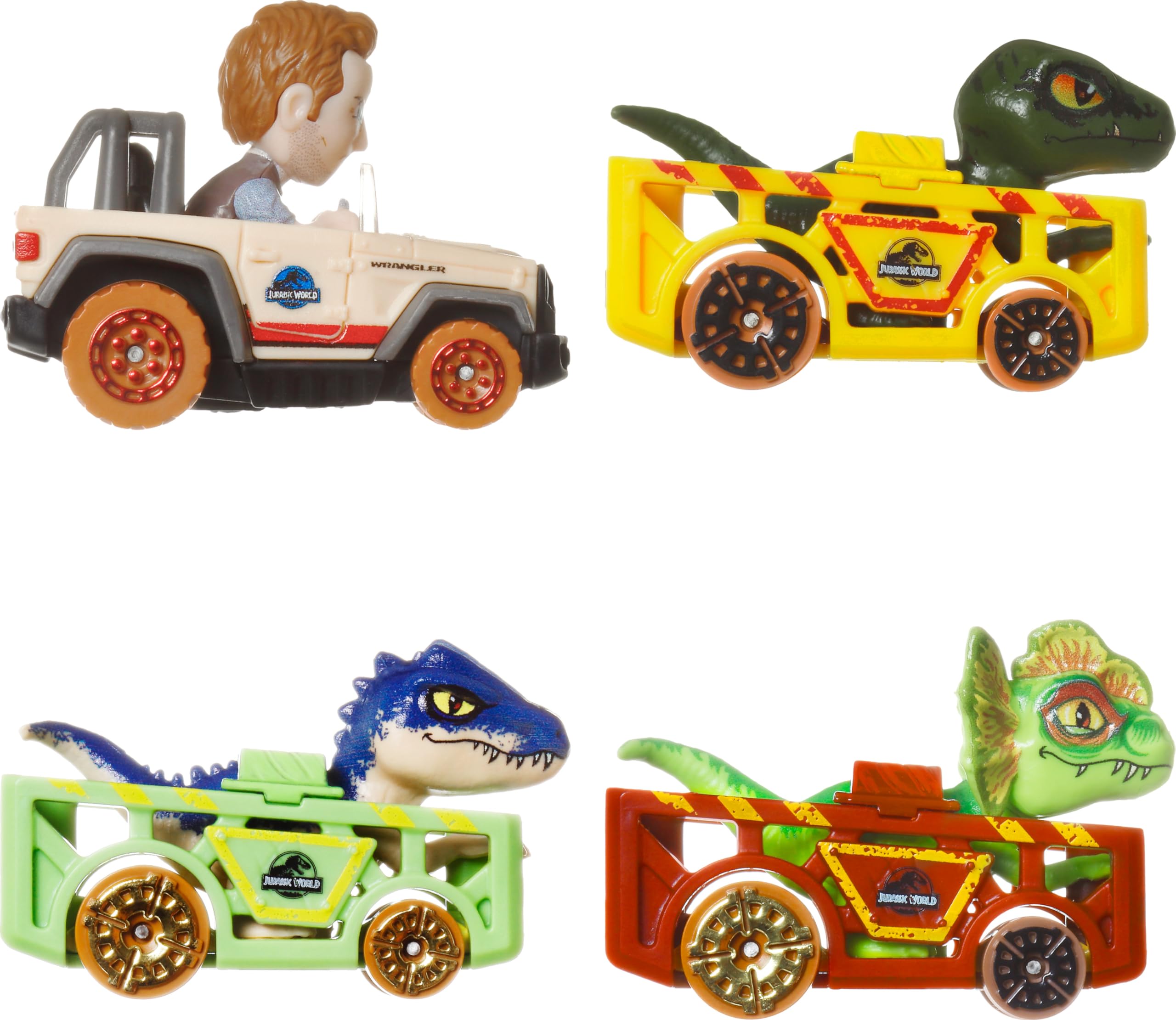 Foto 6 pulgar | Toy Cars Hot Wheels Racerverse, Paquete De 4 Unidades, Jurassic World - Venta Internacional.
