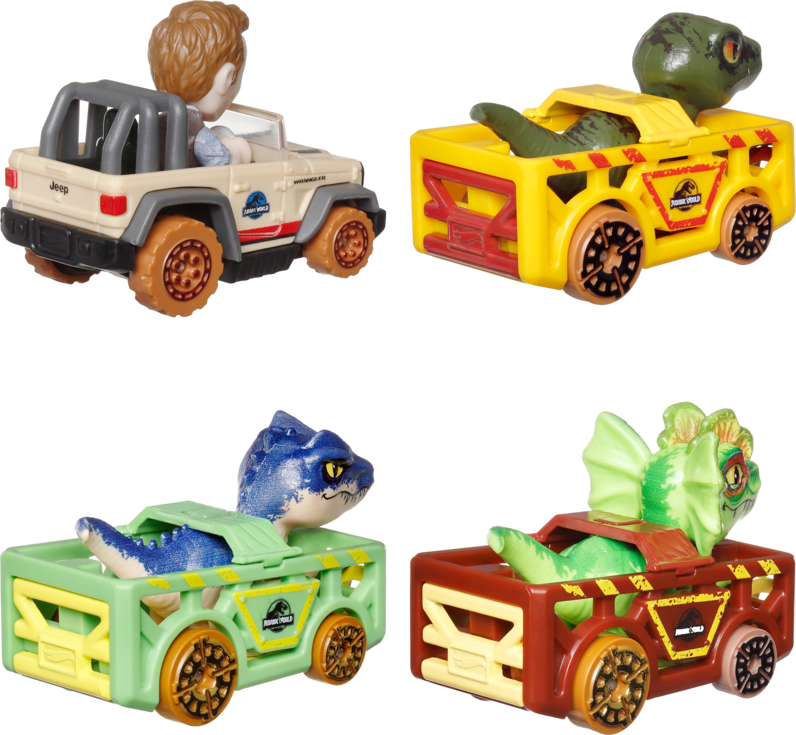Foto 7 pulgar | Toy Cars Hot Wheels Racerverse, Paquete De 4 Unidades, Jurassic World - Venta Internacional.