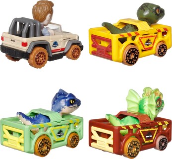 Foto 6 | Toy Cars Hot Wheels Racerverse, Paquete De 4 Unidades, Jurassic World - Venta Internacional.