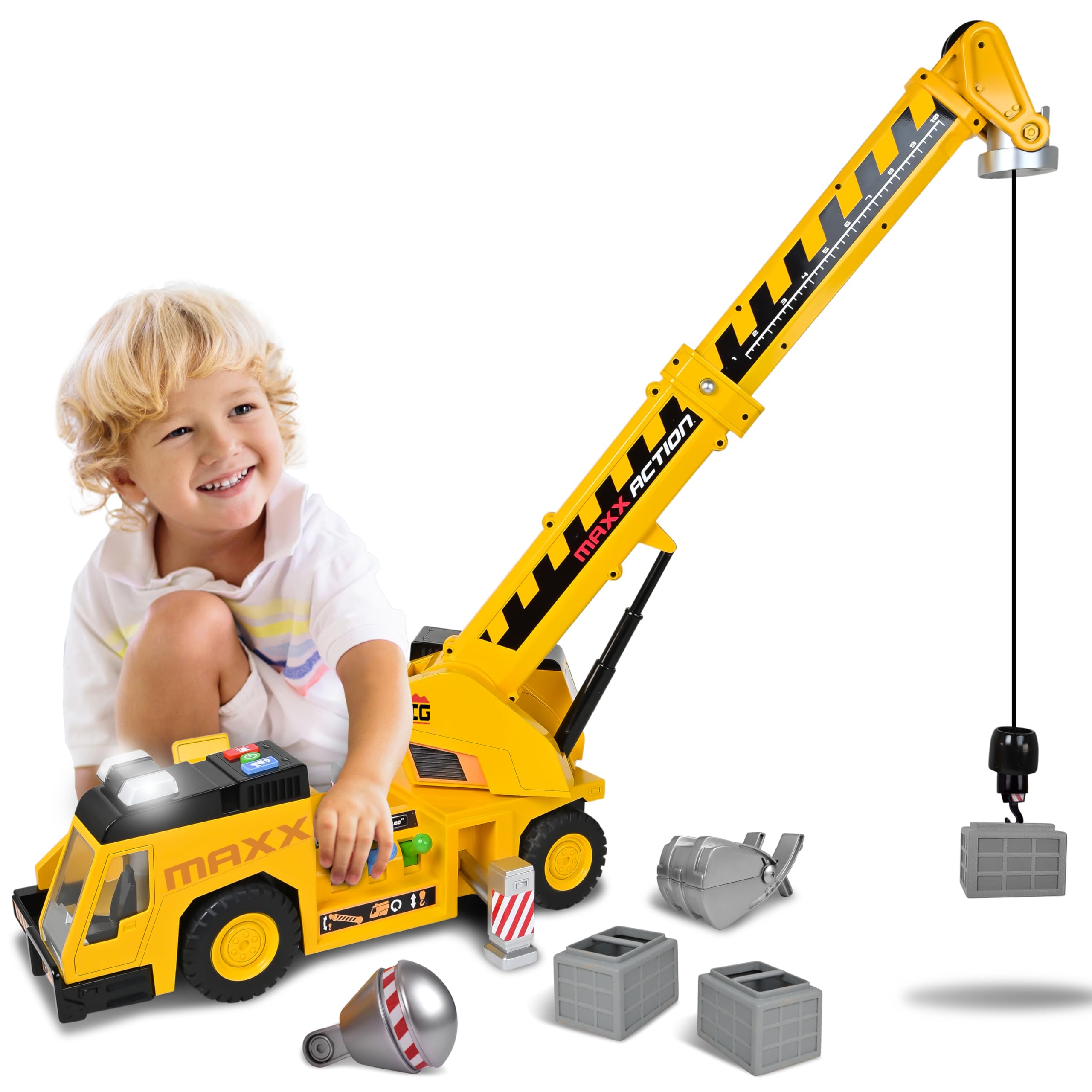 Foto 2 pulgar | Vehículo De Construcción Sunny Days Maxx Action Crane Truck 27'' - Venta Internacional.