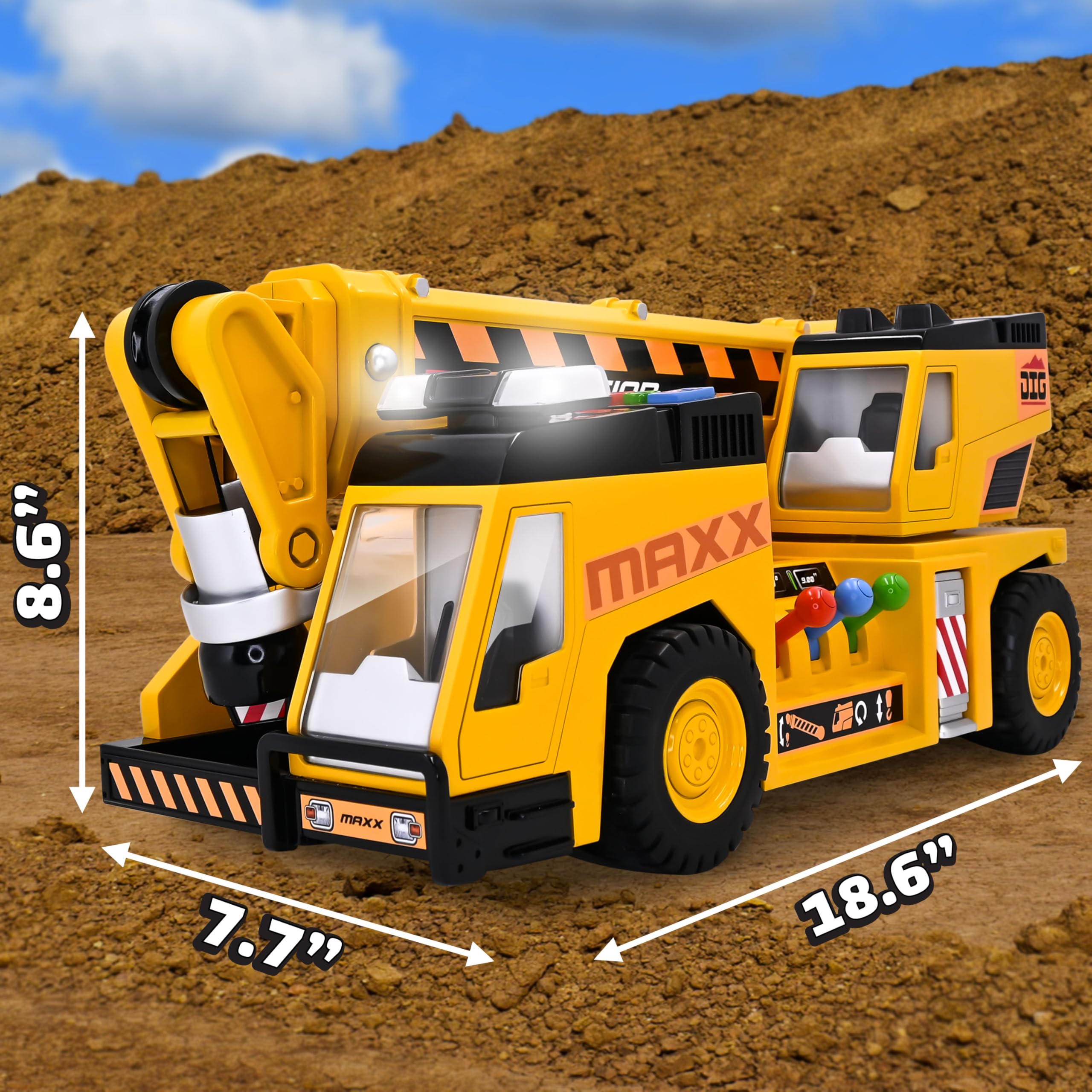 Foto 4 pulgar | Vehículo De Construcción Sunny Days Maxx Action Crane Truck 27'' - Venta Internacional.