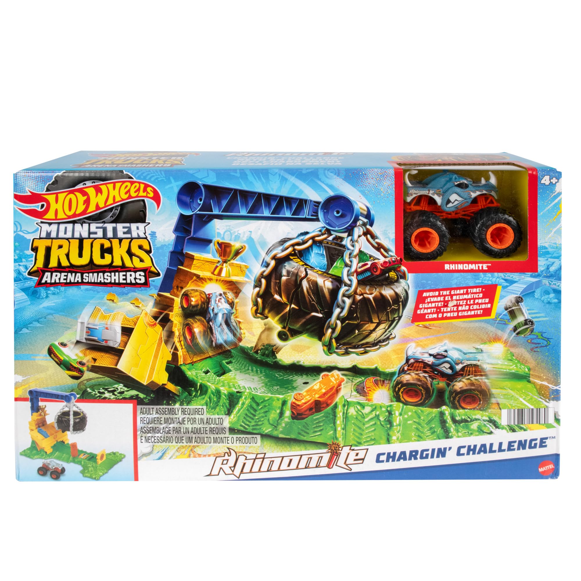 Foto 7 pulgar | Camión De Juguete Y Set De Juego Hot Wheels Monster Trucks Rhinomite - Venta Internacional.