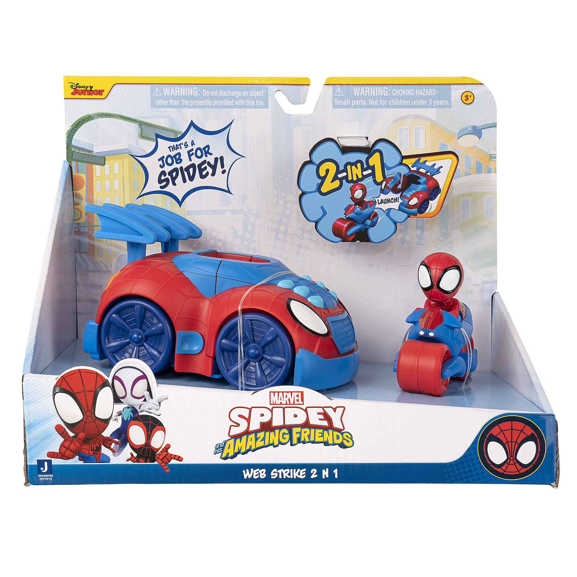 Foto 4 pulgar | Vehículo 2 En 1 De Toy Marvel Spidey And His Amazing Friends - Venta Internacional.
