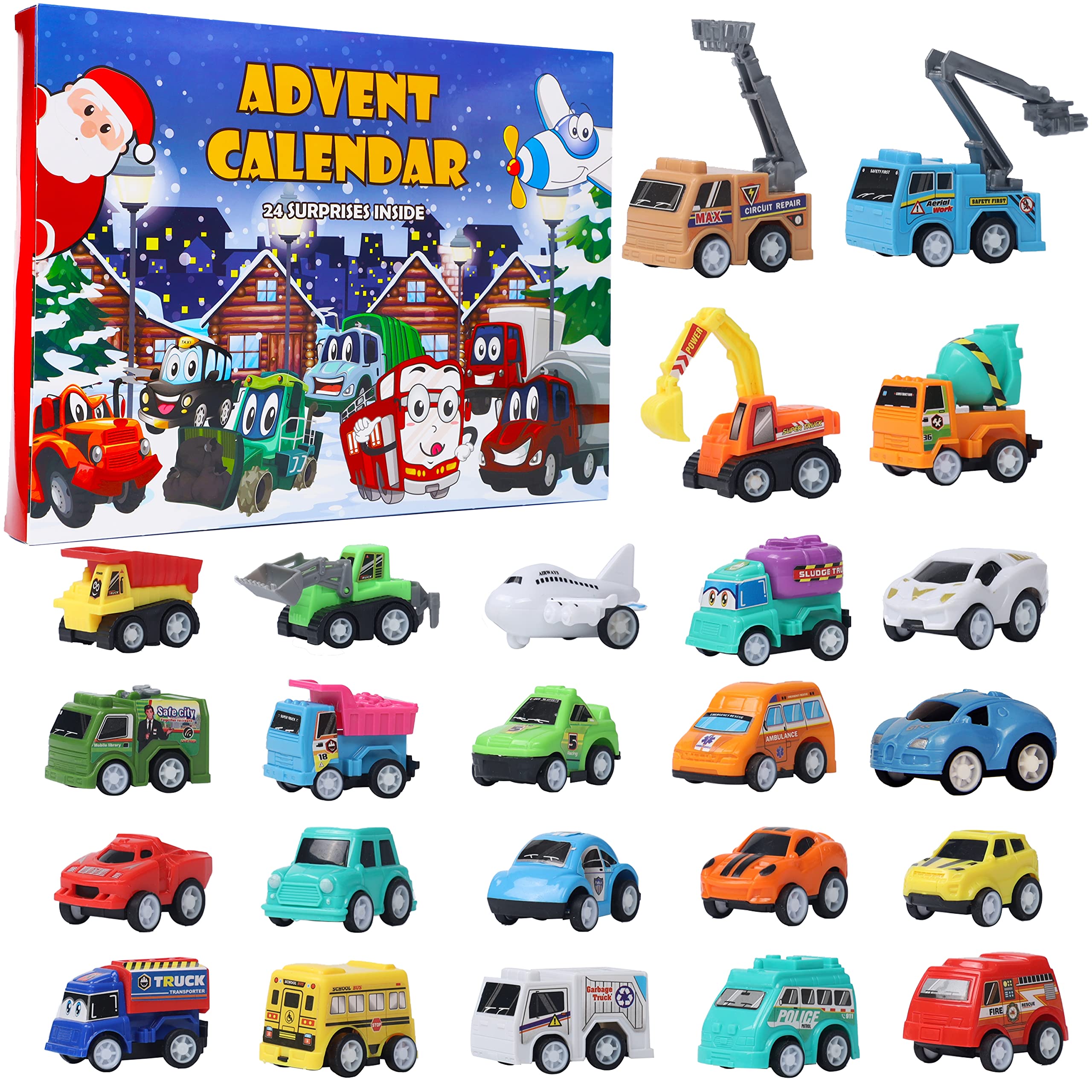 Calendario De Adviento Juegoal Cars 2024 Con 24 Vehículos Retrácticos - Venta Internacional.