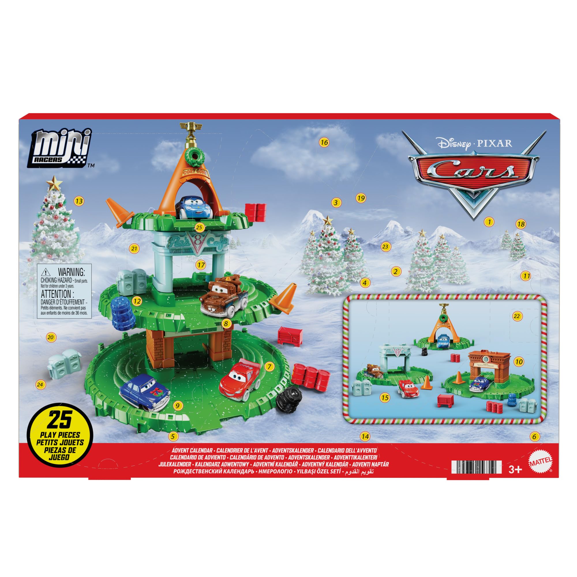 Foto 2 pulgar | Calendario De Adviento Mattel Disney Pixar Cars Con 4 Minicoches - Venta Internacional.