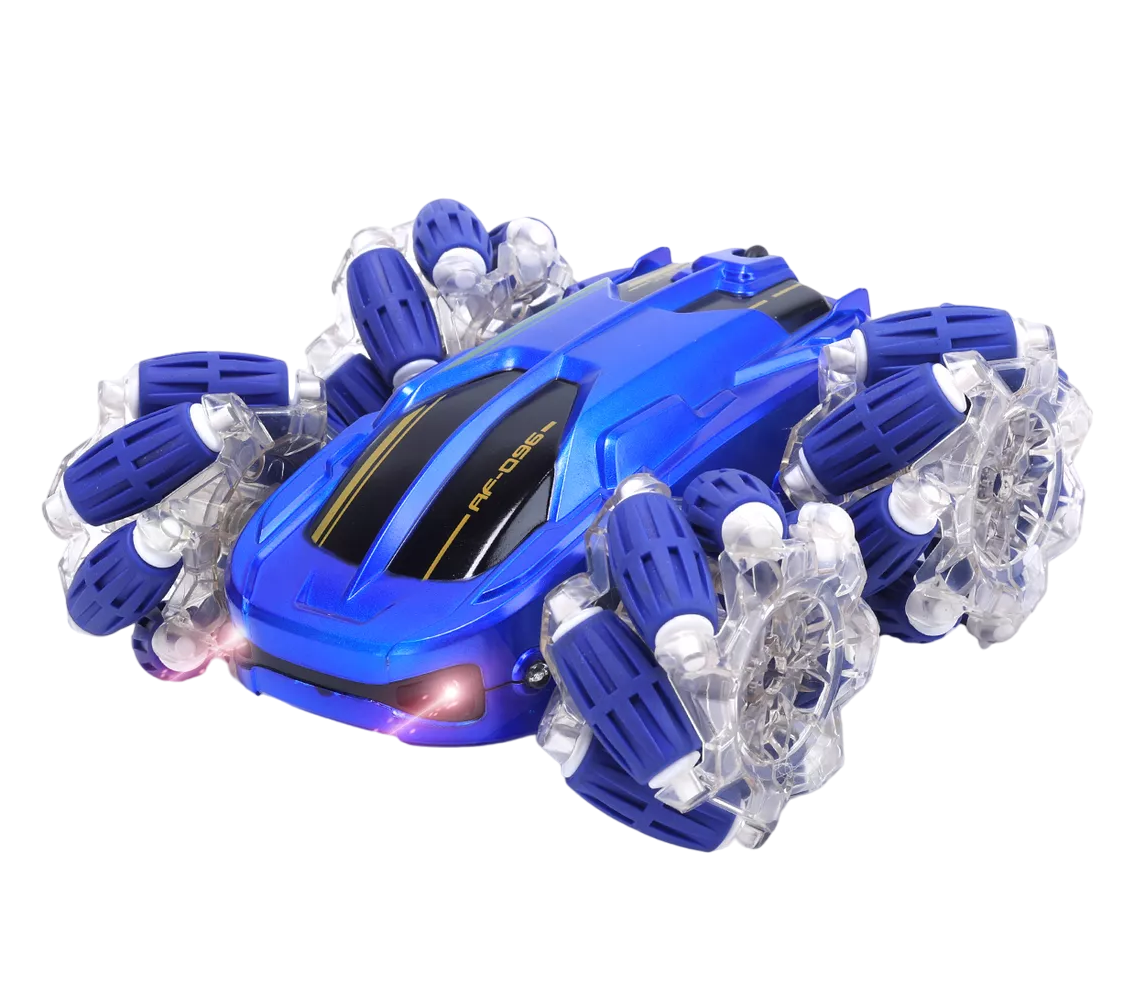 Carro Electrico RC con rotación de 360 Grados y Luces LED Azul