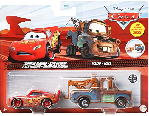 Toy Disney Cars 3 Mater & Lightning Mcqueen, Paquete De 2 Unidades, Escala 1:55 - Venta Internacional.