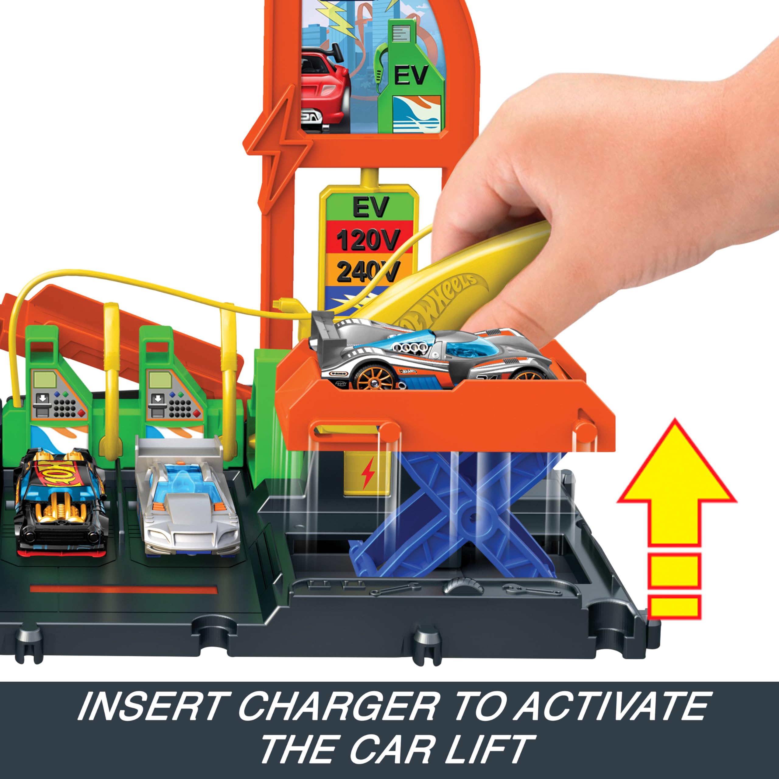 Foto 5 | Set De Atletismo Para Coches De Juguete Hot Wheels City Super Recharge Con Cargador Eléctrico - Venta Internacional.