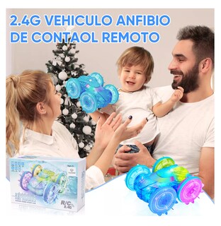 Foto 3 | Carro de Control Remoto con Luz LED y Rotación de 360 Azul