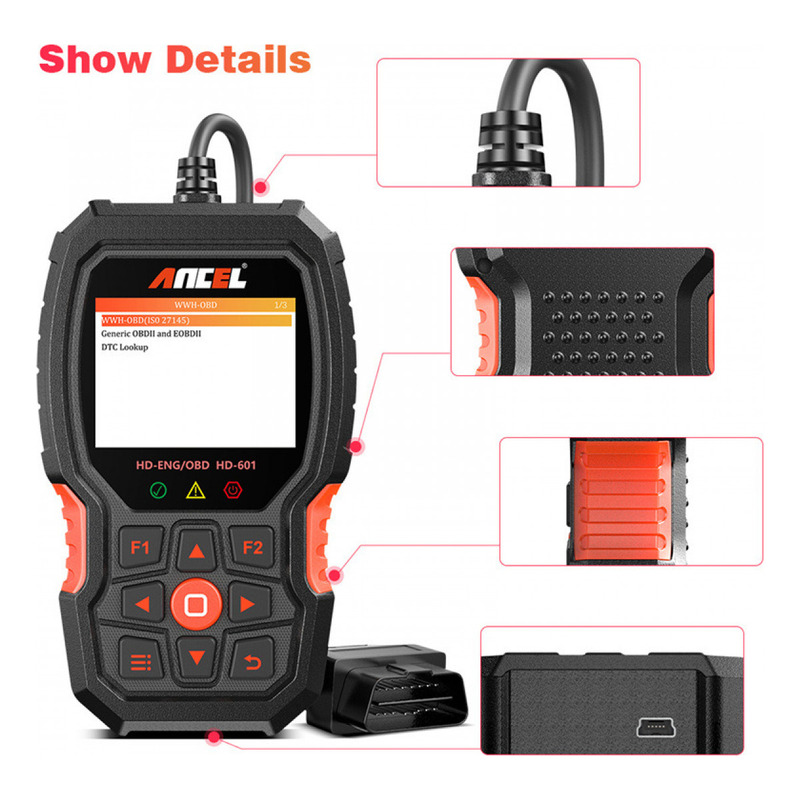 Foto 3 pulgar | Escáner De Diagnóstico Ancel Hd601 Para Camiones Diésel 12v/24v - Venta Internacional.