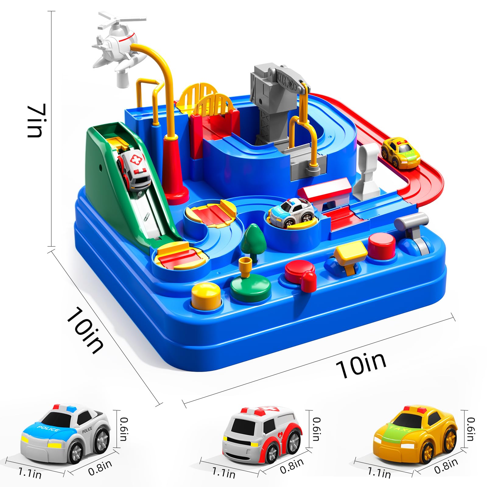 Foto 3 pulgar | Pista De Coche De Juguete Temi City Rescue Con 3 Coches Para Niños De 3 A 7 Años - Venta Internacional.