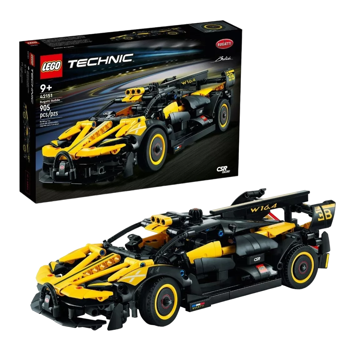 Kit De Construcción Lego Technic Bugatti Bolide 42151 3+ Cantidad De Piezas 905 Amarillo Negro