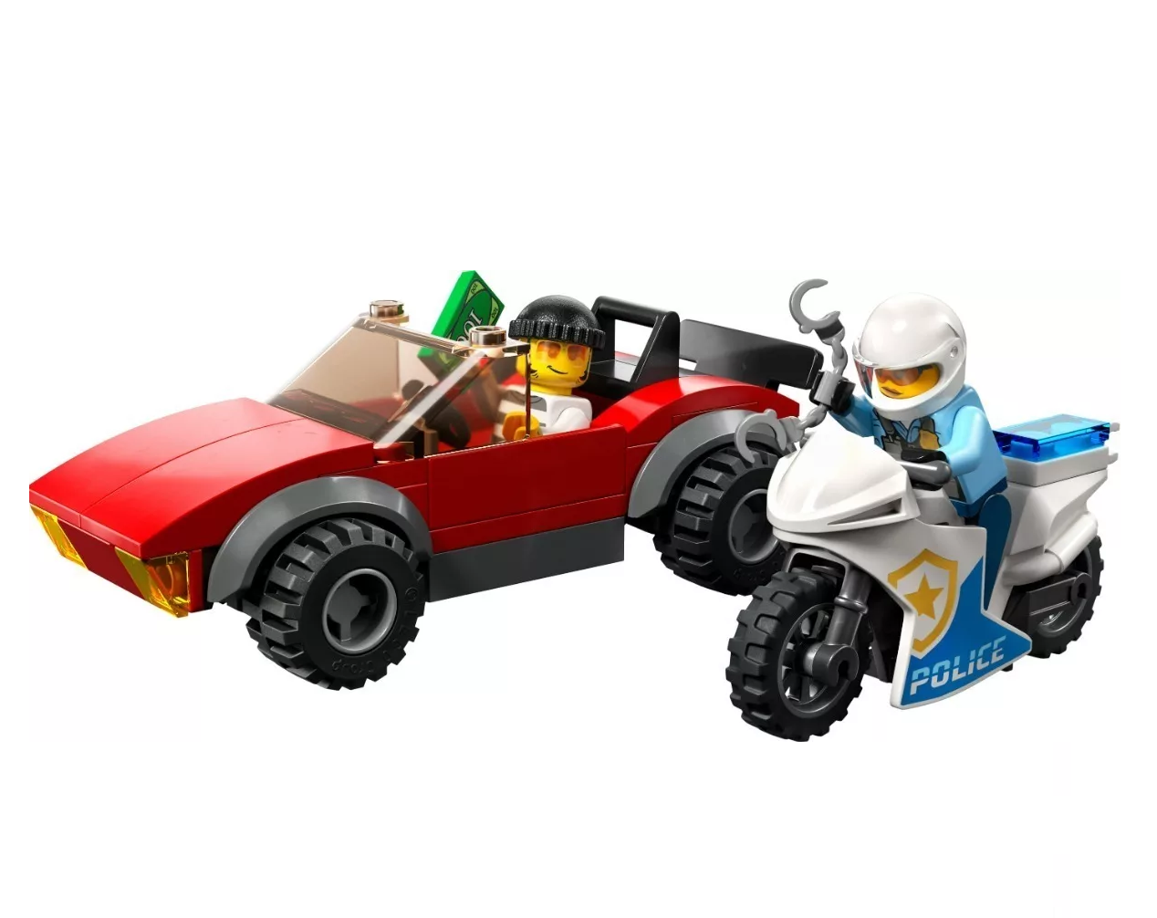 Foto 3 pulgar | Moto de Policía Y Coche A la Fuga LEGO 59 Piezas
