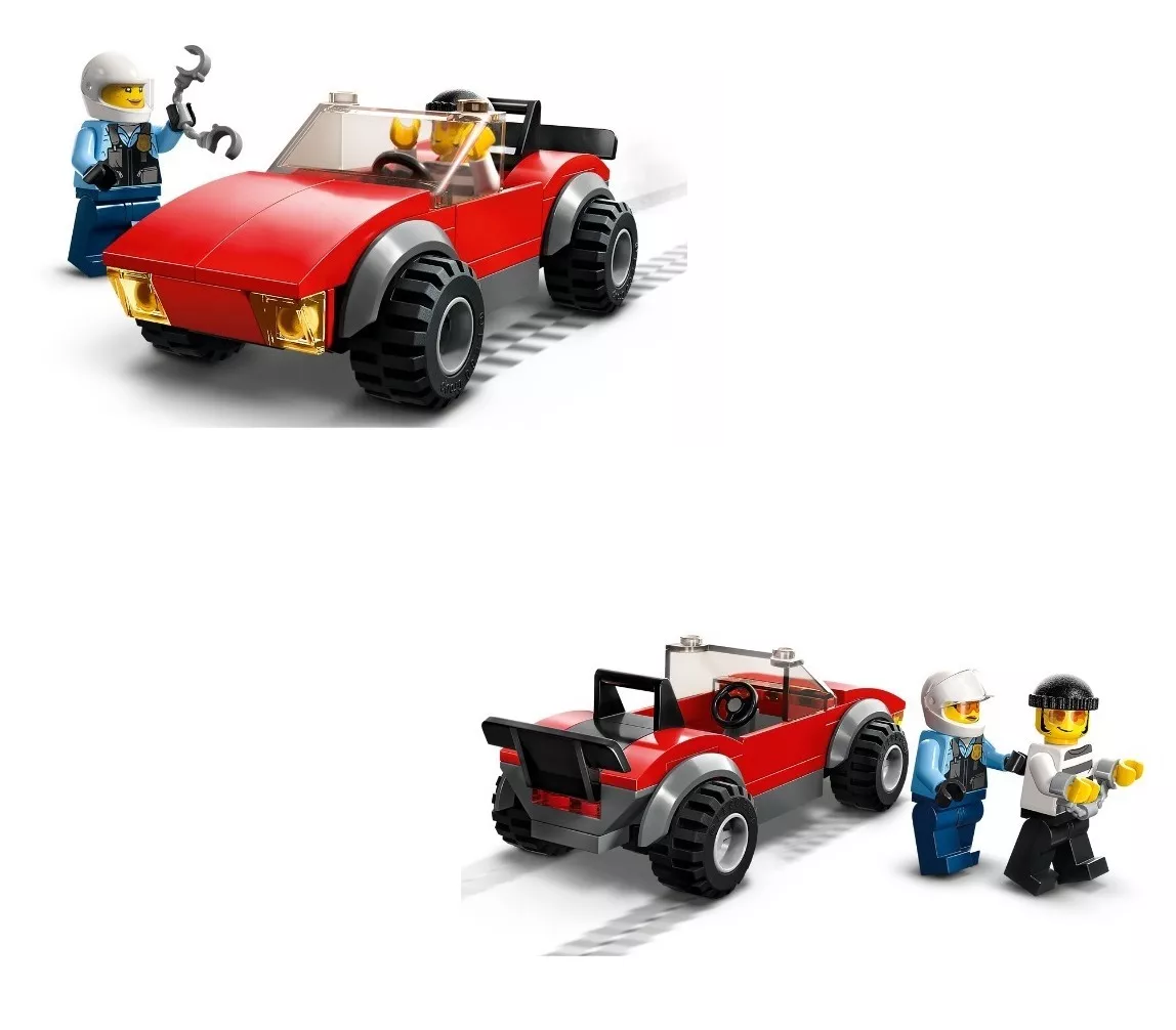 Foto 4 pulgar | Moto de Policía Y Coche A la Fuga LEGO 59 Piezas