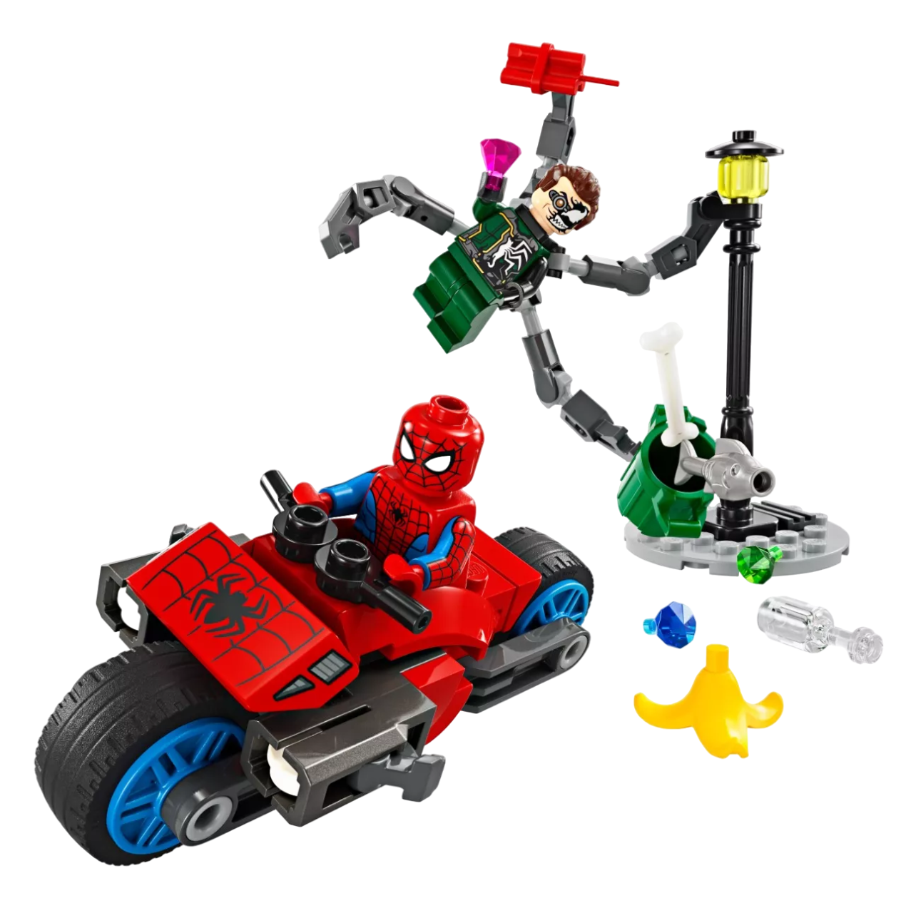 Foto 1 | Lego Super Heroes Persecución En Moto Spider-man Vs. Doc Ock