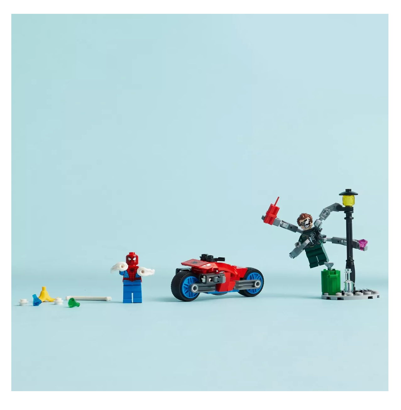 Foto 6 pulgar | Lego Super Heroes Persecución En Moto Spider-man Vs. Doc Ock