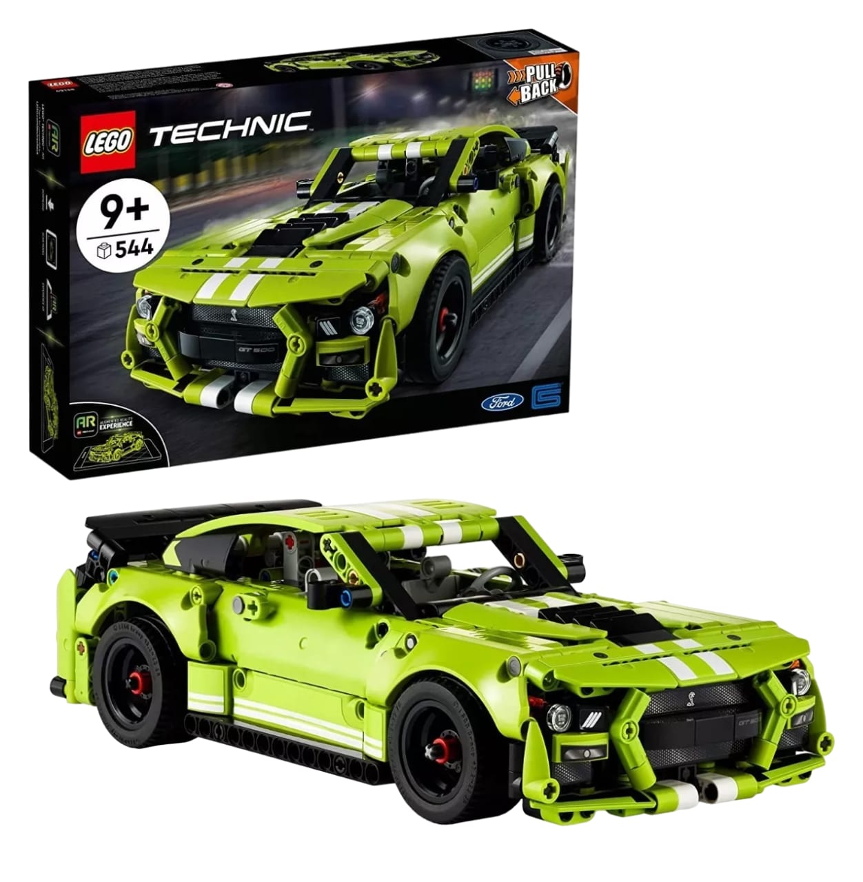 Kit Lego Technic Ford Mustang Shelby Gt500 544 Piezas Verde $1,698
